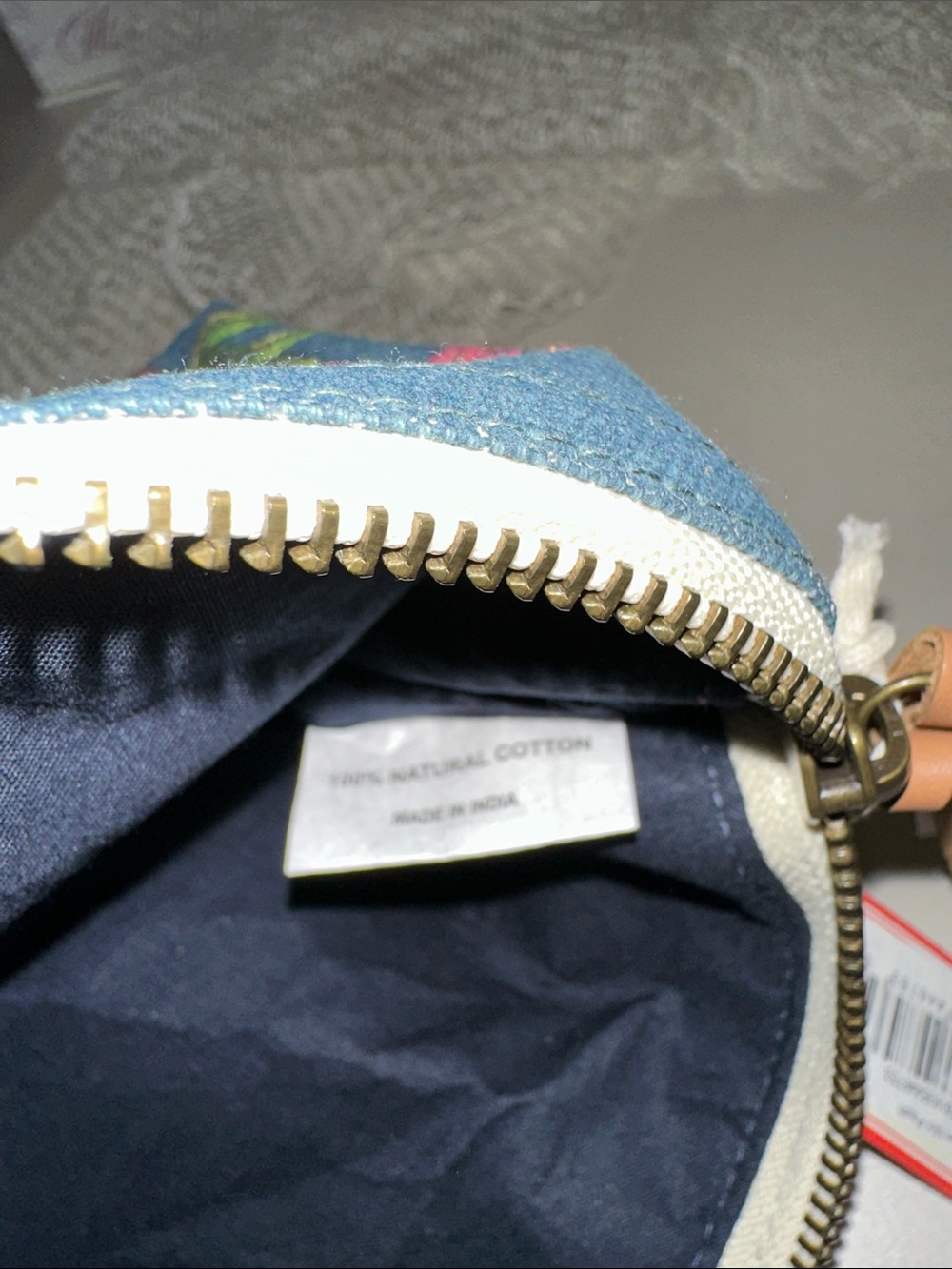 Cavallini & Co HERBARIUM natural blue pink green vintage mini pouch 100% cotton - Picture 6 of 9